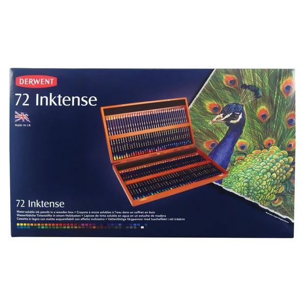 Inktense 72 Ink Pencils Wooden Box Set - Derwent