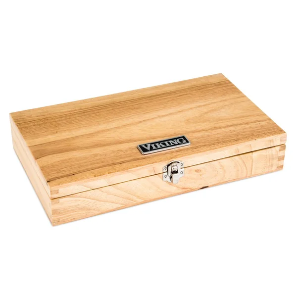 Viking Pakka Wood Steak Knife Set with Rubberwood Box, 6 Piece, Black