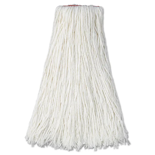 Rubbermaid Commercial Premium Cut-End Rayon Mop Head 20oz White 1x22 Orange Band 12/Carton F417WHI