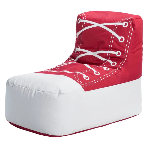 Gouchee Home Chuck Collection Contemporary Polyester Upholstered Oversized Bean Bag Chair - Red/White