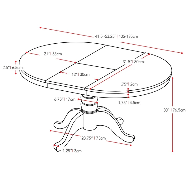 CorLiving Extendable Oval Pedestal Dining Table - Cappuccino