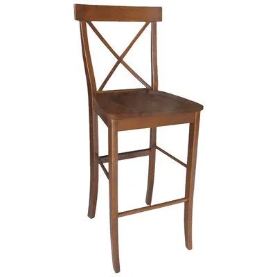 Three Posts Fortunata Solid Wood Bar & Counter Stool Color: Espresso - Seat Height: Bar Stool (29x22 Seat Height)