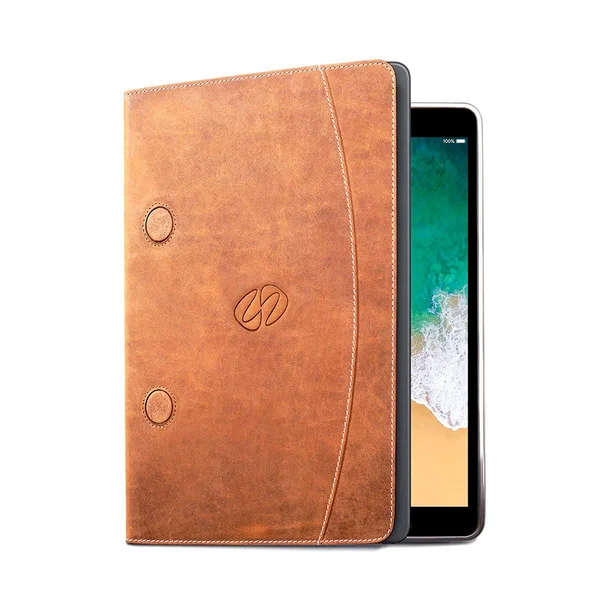 MacCase LK10.5FL-VN 10.5 in. Premium Leather iPad Pro Keyboard Compatible Folio Case - Vintage