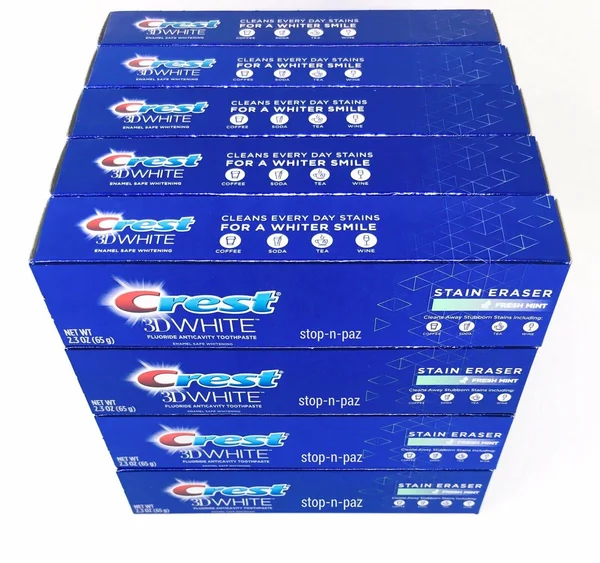 Crest 3D White Toothpaste - Fluoride, Anticavity, Fresh Mint, Stain Eraser - 2.3 oz