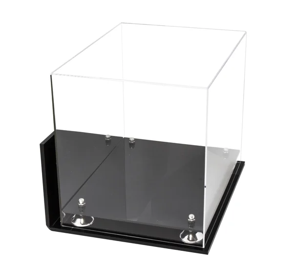 Versatile Deluxe Acrylic Display Case - Large Rectangle Box with Silver Risers Mirror and Wall Mount 14.5 inch x 11 inch x 12 in