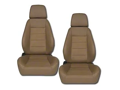 Corbeau Jeep Wrangler Sport Seat Reclining - Tan Vinyl/Cloth Pair 90066