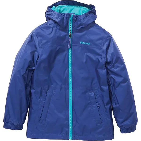 Marmot Kids& PreCip Eco Comp Jacket - Xs - Very Berry, Arctic Navy