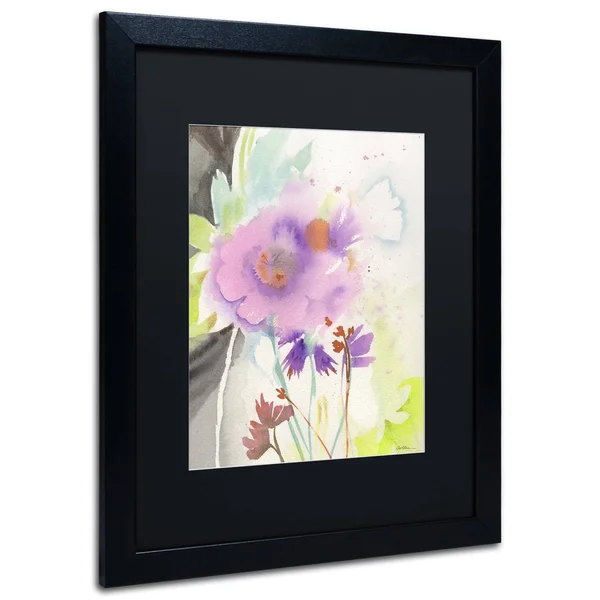 Trademark Fine Art Purple Poppies Canvas Art by Sheila Golden - Black Matte, Black Frame