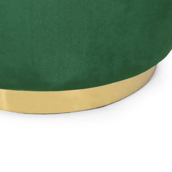 Croton Modern Glam Velvet Swivel Ottoman Emerald/Gunmetal - Christopher Knight Home