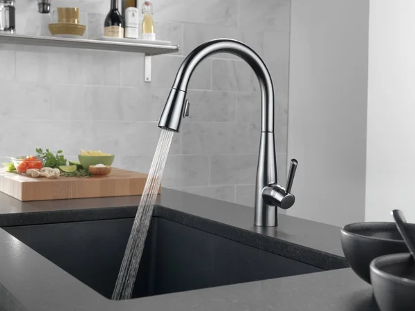 Delta Essa Single Handle Pull-Down Kitchen Faucet (Recertified), Stainless Steel, 9113-AR-DST
