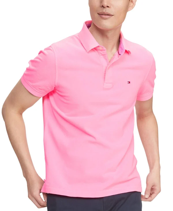 Tommy Hilfiger Men's Custom Fit Ivy Polo, Created for Macy&s - Pebble Pink