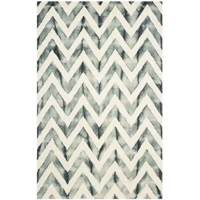 Wrought Studio Sirius Hand-Tufted Wool Ivory/Gray Area Rug, Size: Rectangle 4' x 6'