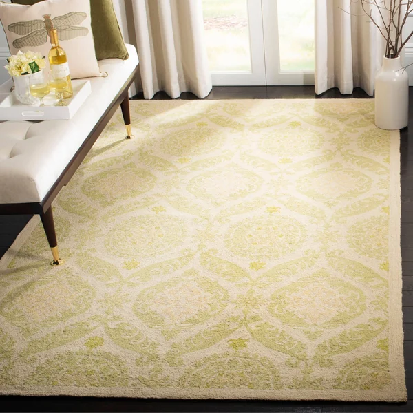 Safavieh Chelsea HK356B Green, Beige Rug 8& x 8& Round