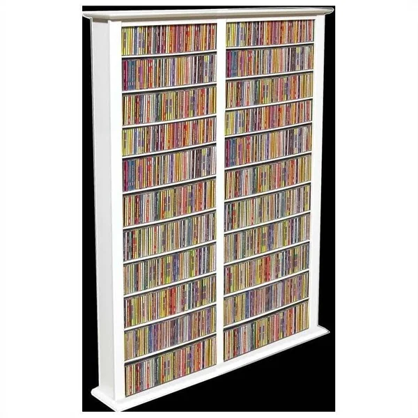 Venture Horizon Media Storage Tower- Tall Double White