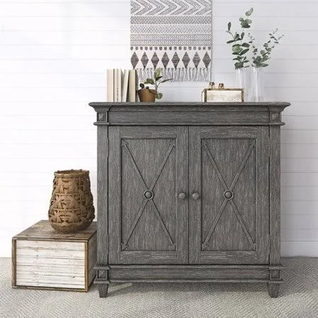 Gracie Oaks Maryln 2 Door Accent Cabinet, Size: Large, Brown