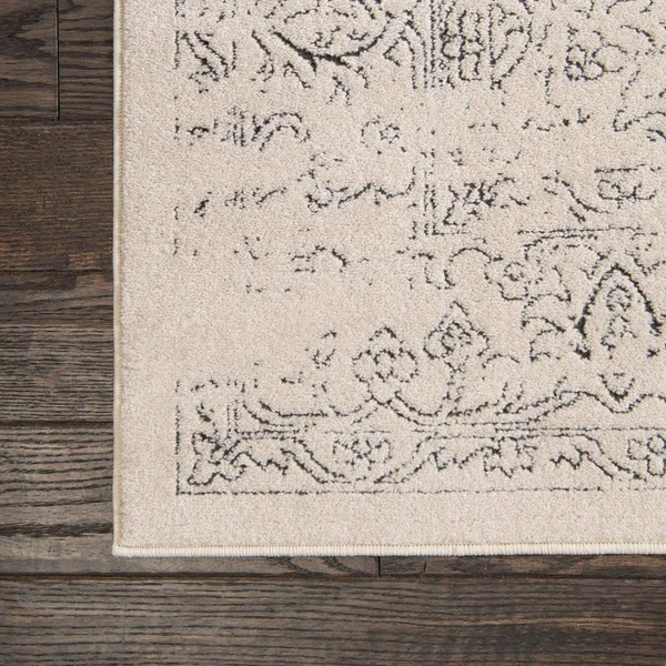 Isabella White Vintage 5 ft Square Area Rug