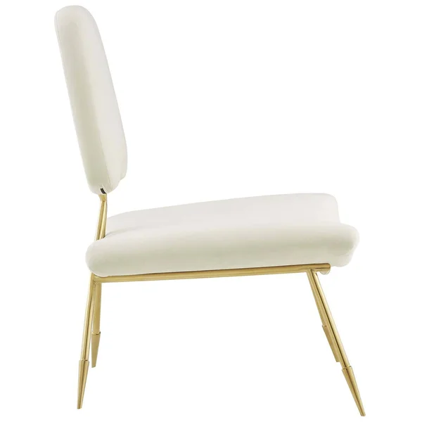 Modway Ponder Upholstered Velvet Lounge Chair - Ivory