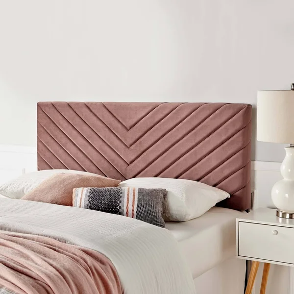 Modway Alyson Angular Channel Tufted Performance Velvet King - California King Headboard - Dusty Rose