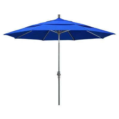 Pyatt Market Umbrella Sol 72 Outdoor Frame Color: Matte Black, Fabric Color: Sunbrella A Pacific Blue, Size: 11'