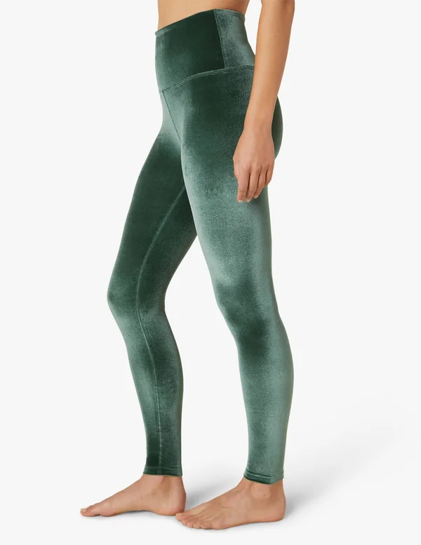 Velvet Motion High Waisted Midi Legging, Beyond Yoga Forest Green, M