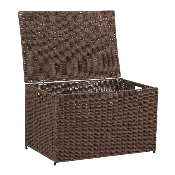 Household Essentials Coffee Large Wicker Storage Chest - Brown