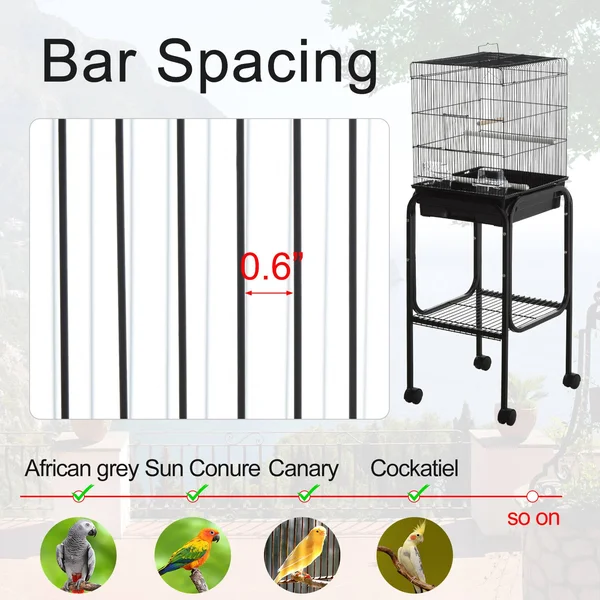 Pawhut 51x22 Bird Cage - Black
