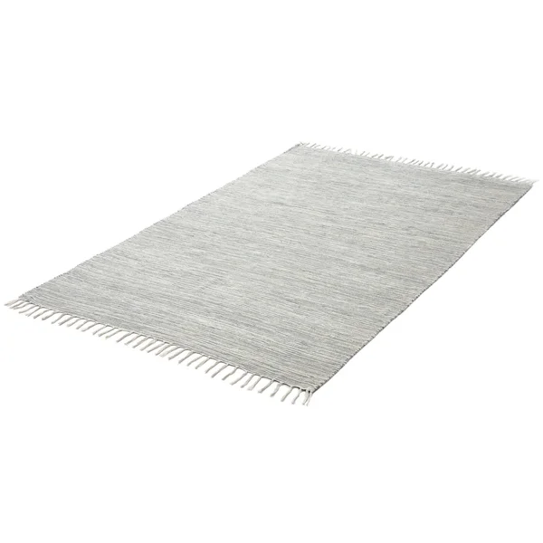 Grey Complex Chenille Flat Weave Cotton Rug - Grey 5& x 8&
