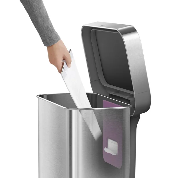 Simplehuman Trash Can, Rectangular Step Can, 45 Liter