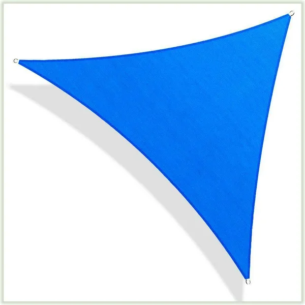 ColourTree 24 ft. x 24 ft. 190 GSM Blue Equilateral Triangle Sun Shade Sail Screen Canopy, Outdoor Patio and Pergola Cover