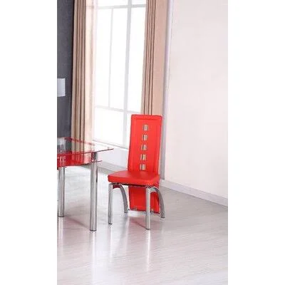Pemberton Heights Side Chair Ivy Bronx Upholstery Color: Red - Frame Color: Chrome