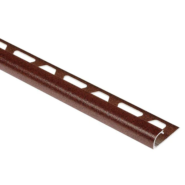 Schluter, RONDEC Bullnose Trim 1/2 inch Aluminum Rustic Brown - Floor & Decor