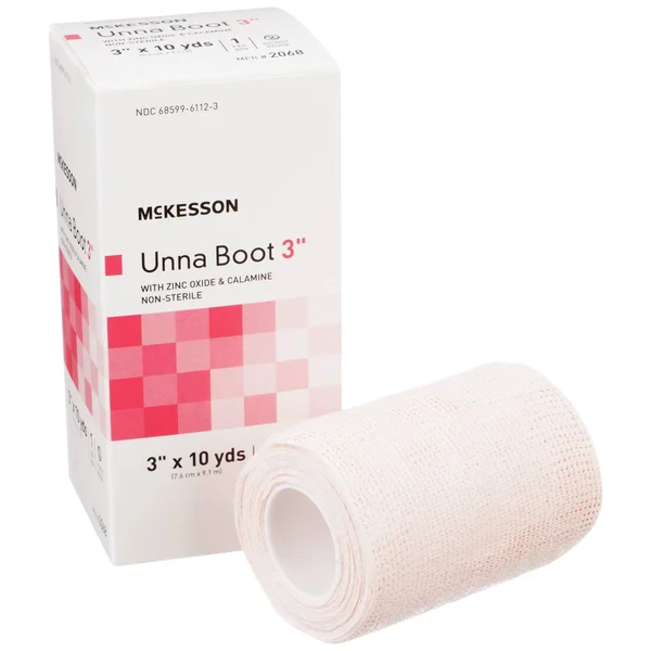 McKesson Cotton Unna Boot with Calamine & Zinc Oxide Size: 3 inch x 10 Yard, Count: Case (12)