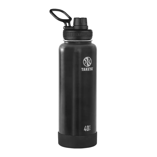 Takeya Actives Insulated Stainless Steel Water Bottle - Gray, 40 oz