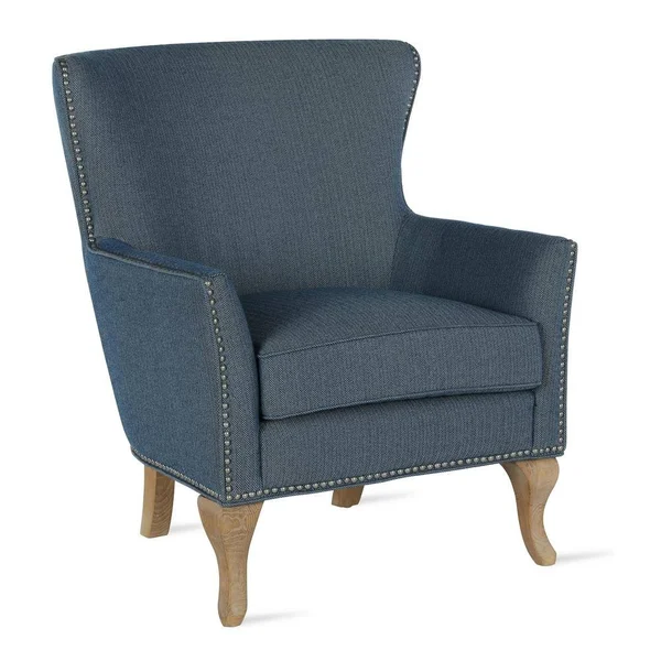 Dorel Living Dotty Solid Blue Upholstered Accent Chair