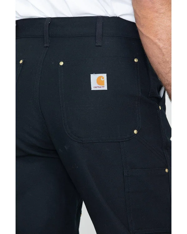 Carhartt Firm Duck Double Front Work Dungaree Pants - Men's Black