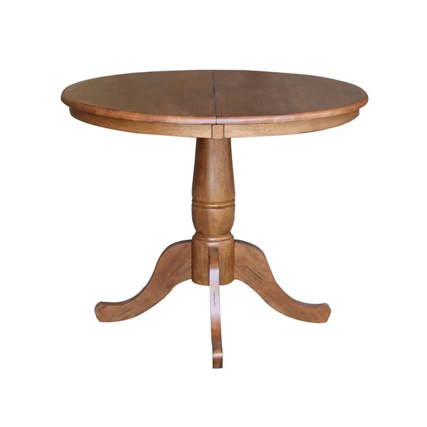 International Concepts 36x22 Solid Wood Round Extension Dining Table with 2 Chairs in Oak