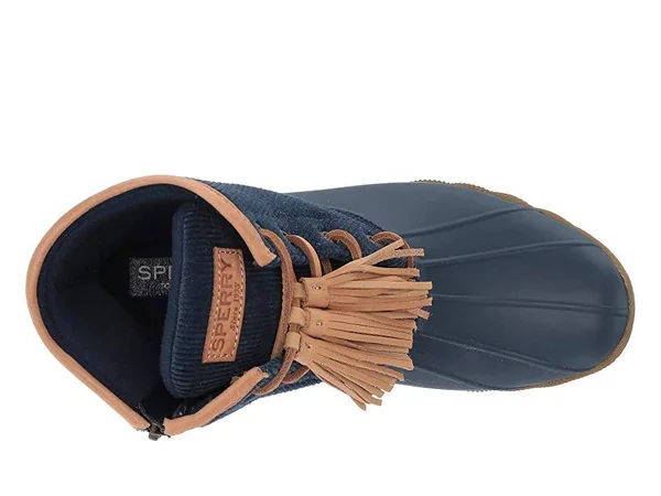 Sperry Women's Saltwater Tassel Corduroy Duck Boots - Navy 9.5M