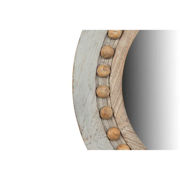 Round Decorative Wood Wall Mirror - Grey