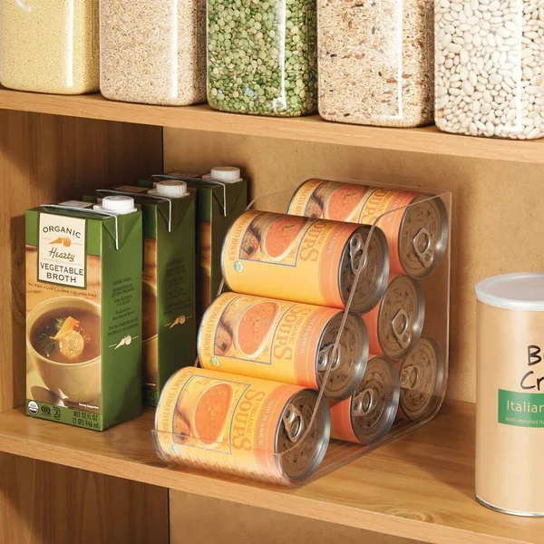 mDesign Large Standing Kitchen Can Dispenser Storage Organizer Bin for Canned