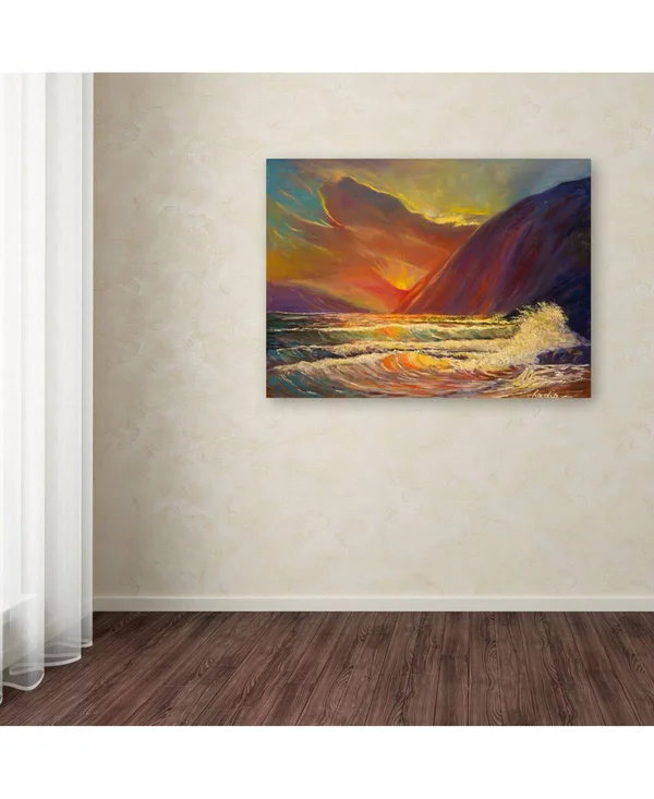 Trademark Fine Art Hawaiian Coastal Sunset Canvas Art by Manor Shadian - Size: 24 x 32