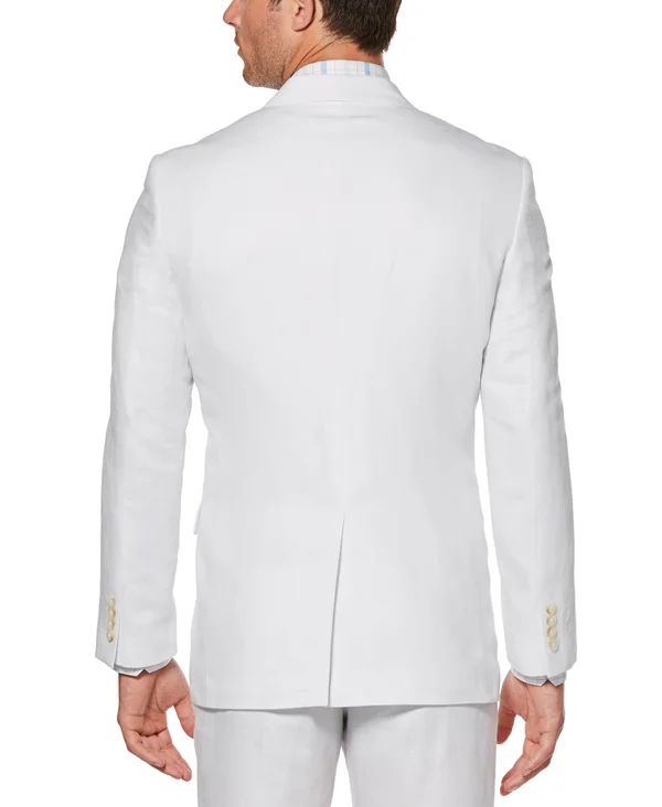 Perry Ellis Men's Linen Suit Jacket - Bright White Twill, Extra Small/36 Short