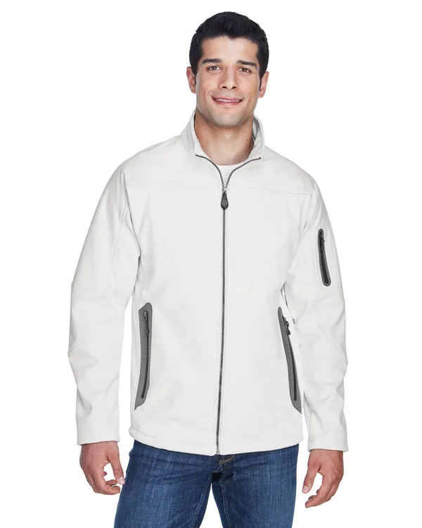 North End 88138 Men's Three-Layer Fleece Bonded Soft Shell Technical Jacket - Black, 5XL