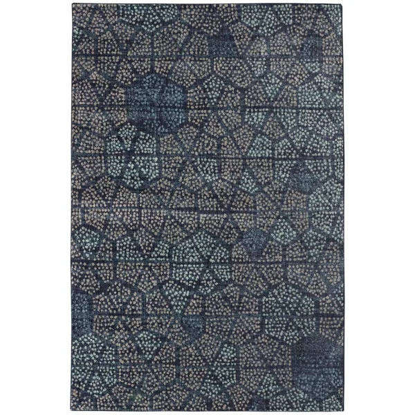 Scott Living Graphic Points Indigo 5 ft. 3 in. x 7 ft. 10 in. Geometric Area Rug - Blue