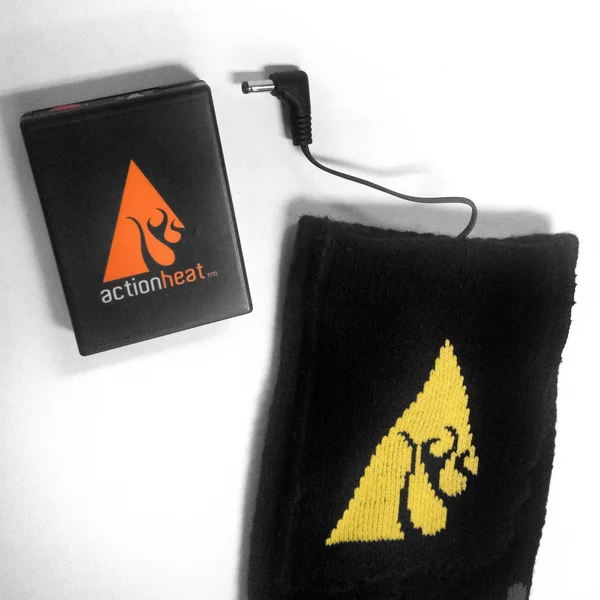 ActionHeat Cotton 3.7v Rechargeable Heated Socks - Black L/XL