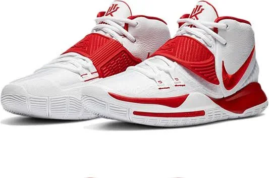 Nike Kyrie 6 &White University Red& White/White/University Red Basketball Shoes/Sneakers CZ4938-100 (Size: US 9)