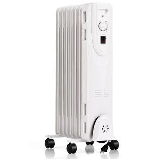 Gymax 1500W Portable Oil Filled Radiator Space Heater w/ Wheels Adjustable Thermostat GYM05872