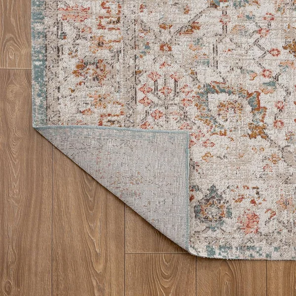 LR Home Antiquity Beige/Cream Caramel Botanical Indoor/Outdoor Area Rug