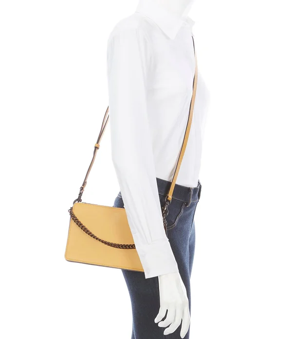 Coach 78801 Refined Calf Leather Signature Chain Crossbody Bag, Everglade