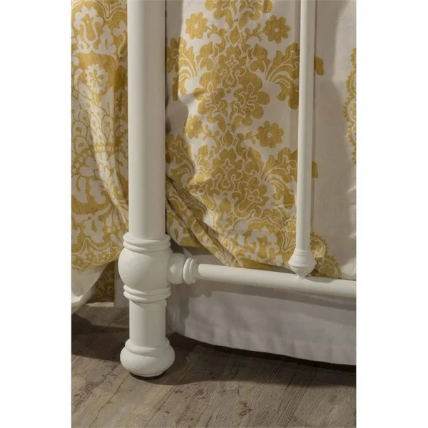 Hillsdale Furniture 1799-500 Kirkland Metal Spindle Panel Bed, Soft White, Queen