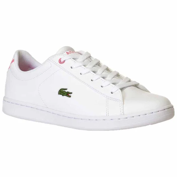 Lacoste Junior Carnaby Evo Bl 2 White/Pink Synthetic Trainers Shoes